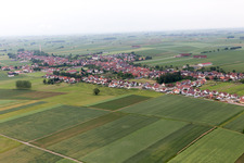 Schleithal in the state Bas-Rhin, France seen from above
