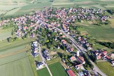 Aerial view of Schœnenbourg in the state Bas-Rhin, France