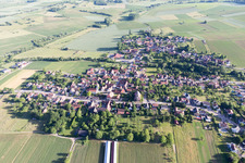 Kutzenhausen in the state Bas-Rhin, France seen from above