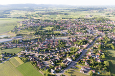 Bird's eye view of Soultz-sous-Forêts in the state Bas-Rhin, France