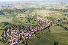 Hunspach in the state Bas-Rhin, France seen from above