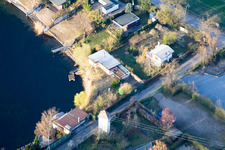 Middle path at the Swan Pond in the Blue Adriatic recreation area in Altrip in the state Rhineland-Palatinate, Germany