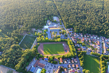 Sports fields of TV 1897 Dudenhofen eV, Realschule Plus Dudenhofen, Clemens-Beck-Grundschule Dudenhofen, Kita Naseweis and Sandhase daycare center at the adventure playground Dudenhofen in Dudenhofen in the state Rhineland-Palatinate, Germany