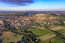 City view in the evening from the west in Speyer in the state Rhineland-Palatinate, Germany