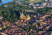 Cathedral to Speyer in the evening from the northwest in Speyer in the state Rhineland-Palatinate, Germany
