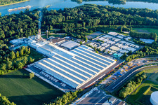Building and production halls on the premises of the chemical manufacturers Saint-Gobain Isover G+H AG in Speyer in the state Rhineland-Palatinate, Germany