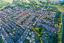 From the west in the district Rußheim in Dettenheim in the state Baden-Wuerttemberg, Germany