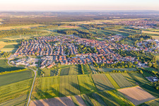 From the northwest in the district Liedolsheim in Dettenheim in the state Baden-Wuerttemberg, Germany