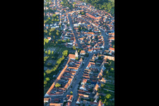 Aerial view of Main Street in the district Liedolsheim in Dettenheim in the state Baden-Wuerttemberg, Germany