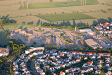 Aerial photograpy of District Hochstetten in Linkenheim-Hochstetten in the state Baden-Wuerttemberg, Germany