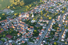 Oblique view of District Hochstetten in Linkenheim-Hochstetten in the state Baden-Wuerttemberg, Germany