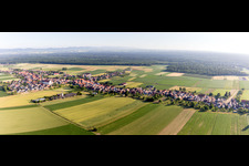 Panoramic perspective of the Longest Village in Alsace in Schleithal in Grand Est, France
