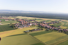 Schleithal in the state Bas-Rhin, France seen from a drone