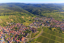 B38 bypass for Deutsches Weintor from the southeast in the district Schweigen in Schweigen-Rechtenbach in the state Rhineland-Palatinate, Germany