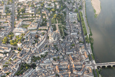 Blois in the state Loir et Cher, France from the drone perspective