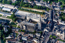 Oblique view of Complex of buildings of the monastery of the Abbaye of the Trinity in Vendome in Centre-Val de Loire, France