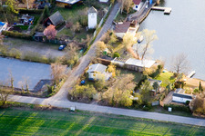 Aerial photograpy of Middle path at the Swan Pond in the Blue Adriatic recreation area in Altrip in the state Rhineland-Palatinate, Germany