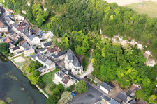 Saint-Rimay in the state Loir et Cher, France from the drone perspective
