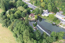 Montoire-sur-le-Loir in the state Loir et Cher, France from above