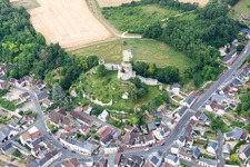 Montoire-sur-le-Loir in the state Loir et Cher, France viewn from the air