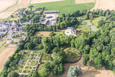 Aerial photograpy of Buildings and park of the castle in Saint-Cyr-du-Gault in Centre-Val de Loire, France