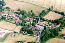 Aerial view of Lirey in the state Aube, France