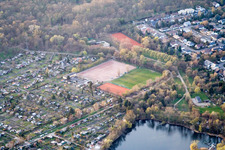 Aerial view of MFC 08 in the district Niederfeld in Mannheim in the state Baden-Wuerttemberg, Germany