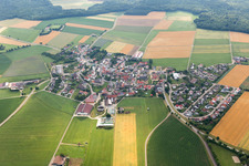 Aerial view of District Kösingen in Neresheim in the state Baden-Wuerttemberg, Germany