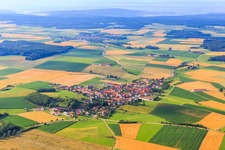 Village view from the north in the district Aufhausen in Forheim in the state Bavaria, Germany