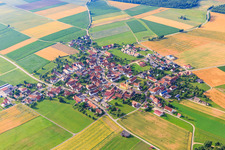 Village view from the northwest in the district Bollstadt in Amerdingen in the state Bavaria, Germany