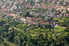 Aerial view of Ramberg settlement in the district Riedlingen in Donauwörth in the state Bavaria, Germany