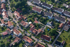 Ramberg settlement in the district Riedlingen in Donauwörth in the state Bavaria, Germany from the plane