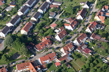 Aerial view of Ramberg settlement in the district Riedlingen in Donauwörth in the state Bavaria, Germany
