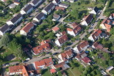 Aerial photograpy of Ramberg settlement in the district Riedlingen in Donauwörth in the state Bavaria, Germany