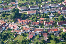 Drone image of Ramberg settlement in the district Riedlingen in Donauwörth in the state Bavaria, Germany