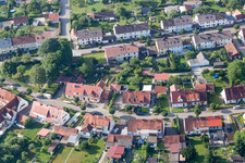 Ramberg settlement in the district Riedlingen in Donauwörth in the state Bavaria, Germany from the drone perspective
