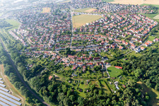 Aerial view of Ramberg settlement in the district Riedlingen in Donauwörth in the state Bavaria, Germany