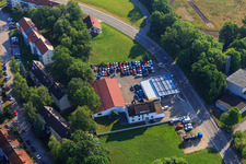 Oberholzner gas station with scrap car storage area in Donauwörth in the state Bavaria, Germany