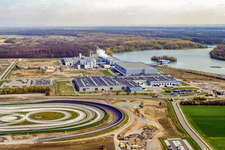 Oberwald industrial area: Palm paper mill in Wörth am Rhein in the state Rhineland-Palatinate, Germany