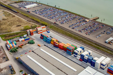 Aerial view of Oberwald Industrial Estate: Rhine Port COINTARGO in Wörth am Rhein in the state Rhineland-Palatinate, Germany