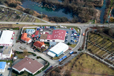 Industrial area with car dealership Hamm in Wörth am Rhein in the state Rhineland-Palatinate, Germany