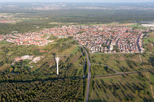 Philippsburg in the state Baden-Wuerttemberg, Germany from the drone perspective