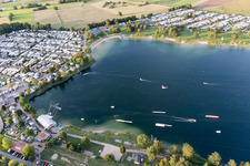 Aerial view of St. Leoner See, water ski facility in the district Sankt Leon in St. Leon-Rot in the state Baden-Wuerttemberg, Germany