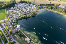 Leisure center of water skiing - racetrack in Sankt Leon-Rot in the state Baden-Wurttemberg, Germany seen from above
