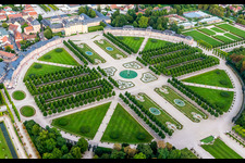 Building complex in the park of the castle Schloss Schwetzingen Mittelbau in Schwetzingen in the state Baden-Wurttemberg, Germany