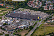 Real-Markt now a check-in center in Brühl in the state Baden-Wuerttemberg, Germany