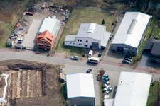 Aerial view of Zapf Metal Construction in Jockgrim in the state Rhineland-Palatinate, Germany