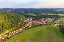 View from the north in Fridingen an der Donau in the state Baden-Wuerttemberg, Germany