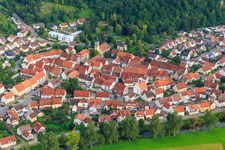 Historic old town with St. Martinus Church from the north in Fridingen an der Donau in the state Baden-Wuerttemberg, Germany