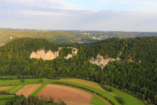 Danube Valley from the north in Mühlheim an der Donau in the state Baden-Wuerttemberg, Germany